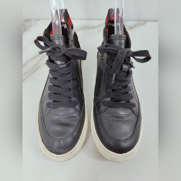 Madden Girl Black Faux Leather Knit Collar Platform Sneakers, Sz 7 - Picture 7 of 12